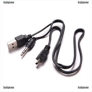 Babynew สายเคเบิลเชื่อมต่อแจ็คเสียง 3.5 มม. USB เป็น Mini USB สําหรับ Mp3