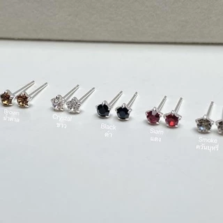 annita.silver - gem stud silver earring 3 mm /ต่างหูเงินแท้925 ไม่แพ้ไม่คันเหมาะกับคนแพ้ง่าย