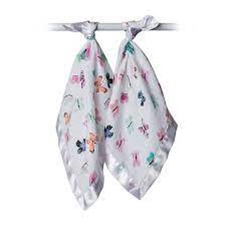 Lulujo ผ้ากอดมัสลินคอตตอน  2-Pack Cotton Muslin Security Blankets - Butterfly