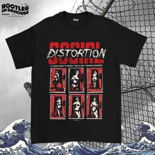 เสื้อยืดผ้าฝ้าย เสื้อเชิ้ต ลายวงดนตรี Social Distortion Live Boggarts