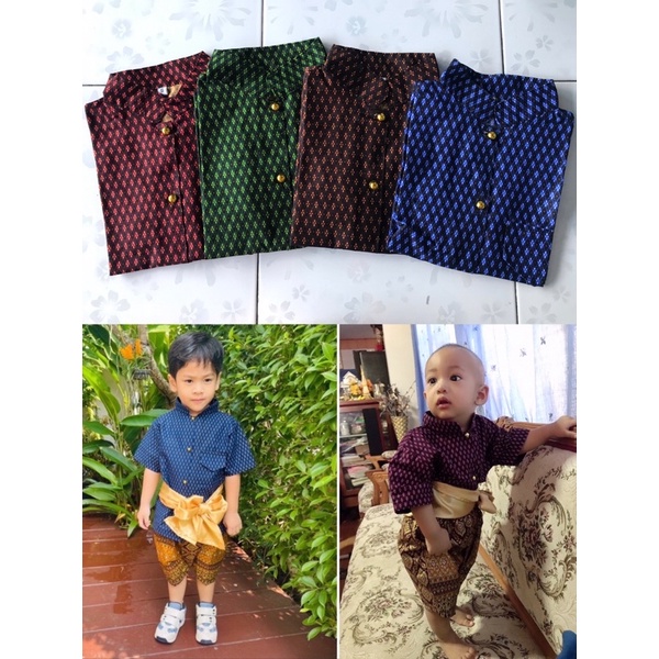 เสื้อคอจีนผ้าพิมพ์ลายกระดุมขอด