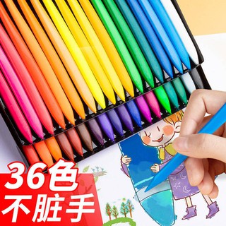 ✍ สีเมจิก  ✍ เด็กพลาสติกดินสอสีความปลอดภัยปลอดสารพิษ 36 สีอนุบาลไม่ใช่มือสกปรกดินสอสีแปรงซักผ้าแปรงซักผ้าไม่สัมผัส
