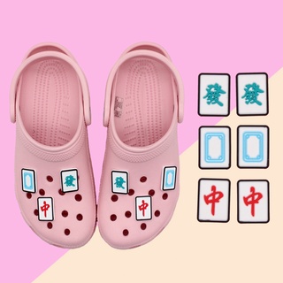 Crocs Jibbitz อุปกรณ์เสริมรองเท้าแตะ pvc accessories ถอดออกได้ ลายไพ่นกกระจอก diy shoe charms