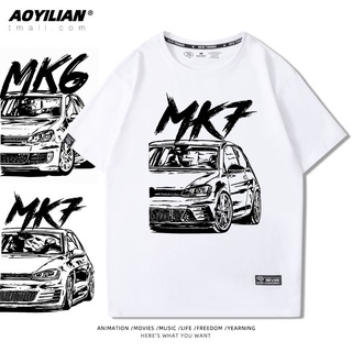 เสื้อยืดโอเวอร์ไซส์Volkswagen Golf Golf GTI แขนสั้นดัดแปลงรถวัฒนธรรมเสื้อยืด racing JDM แฟนเสื้อผ้าที่กำหนดเองครึ่งแขนผู