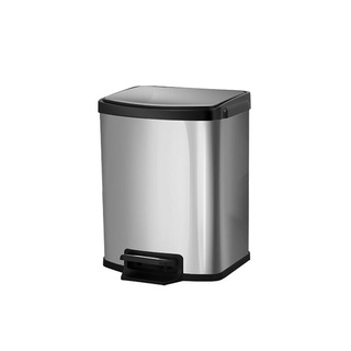 ถังขยะสแตนเลสทรงเหลี่ยม COMBI WARE 7L012 ขนาด 7 ลิตร ฝาเปิดด้านหน้า สีเงิน ถังขยะ Stainless Steel Square Trash Can COMBI