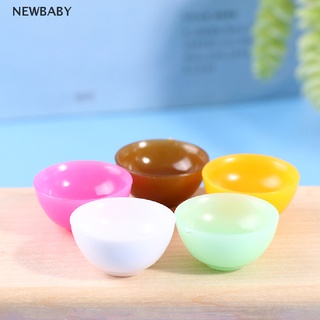 Newbaby โมเดลชามอาหารจิ๋ว ทรงกลม สําหรับตกแต่งบ้านตุ๊กตา 1:12 5 ชิ้น