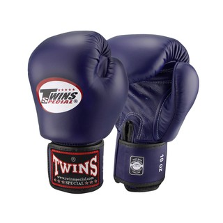 TWINS SPECIAL BOXING GLOVES (BGVL-3) Nevy Blue นวมชกมวยยี่ห้อทวินส์สเปเชียล เมจิคเทป หนังแท้