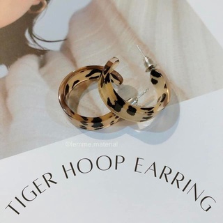 Femme.material - tiger hoop earring