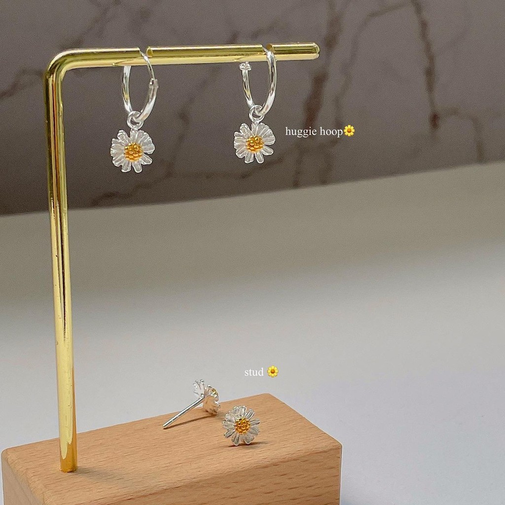 SissyJewelry // ต่างหูเงินแท้ ต่างหูเดซี่ Daisy collection ต่างหูดอกไม้ สไตล์เกาหลี ใส่ติดหู รูปที่ 8