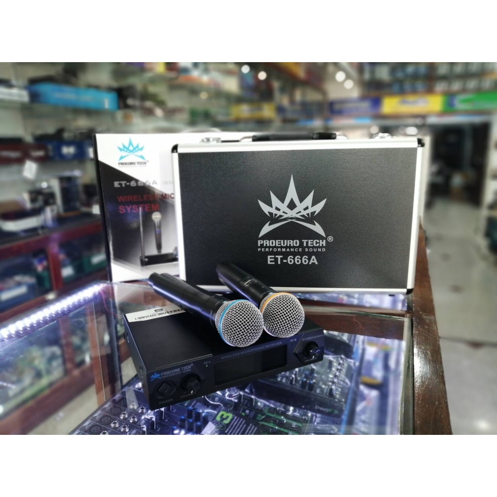 PROEURO TECH ET-666A ไมค์ลอย ไมโครโฟน ไมค์ไร้สาย เสียงดี ราคาถูก ย่าน ...