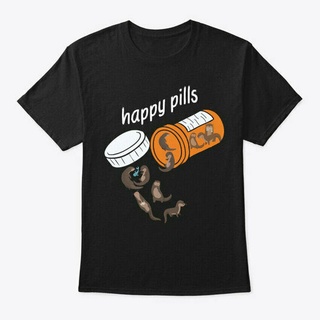 คอตต้อนคอกลมขายดี เสื้อยืด พิมพ์ลาย Otters Happy Pills Gildan Tee ONimpg70NInhkj02 สไตล์คลาสสิกS-5XL