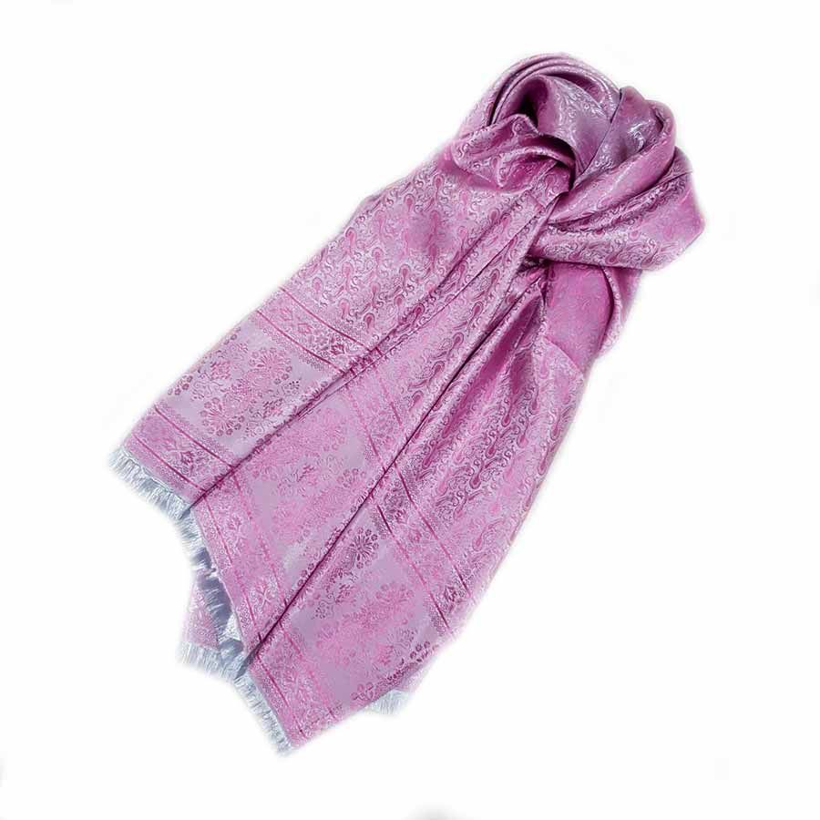 ผ้าพันคอ Sarong Thai Silk Scarf - Pink