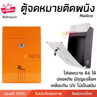 ตู้จดหมาย ตู้จดหมายติดผนัง Mailbox ดีไซน์สวยงาม เคลือบกัน UV ไม่เป็นสนิม มีกุญแจล๊อค ทนต่อสภาพอากาศ