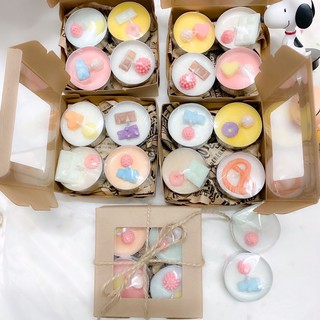 เทียนหอม4ชิ้น พร้อมกล่อง พร้อมส่ง 13กล่องฟรี1กล่อง