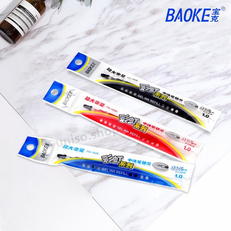 ไส้ปากกาเจล 1.0mm BAOKE PS-1920 (มีหมึกน้ำเงิน/ดำ/แดง) จำนวน 12 ชิ้น(ราคาต่อกล่อง) ใช้กับปากกา PC1848/PC1048 #ไส้ปากกา - รูปที่ 2