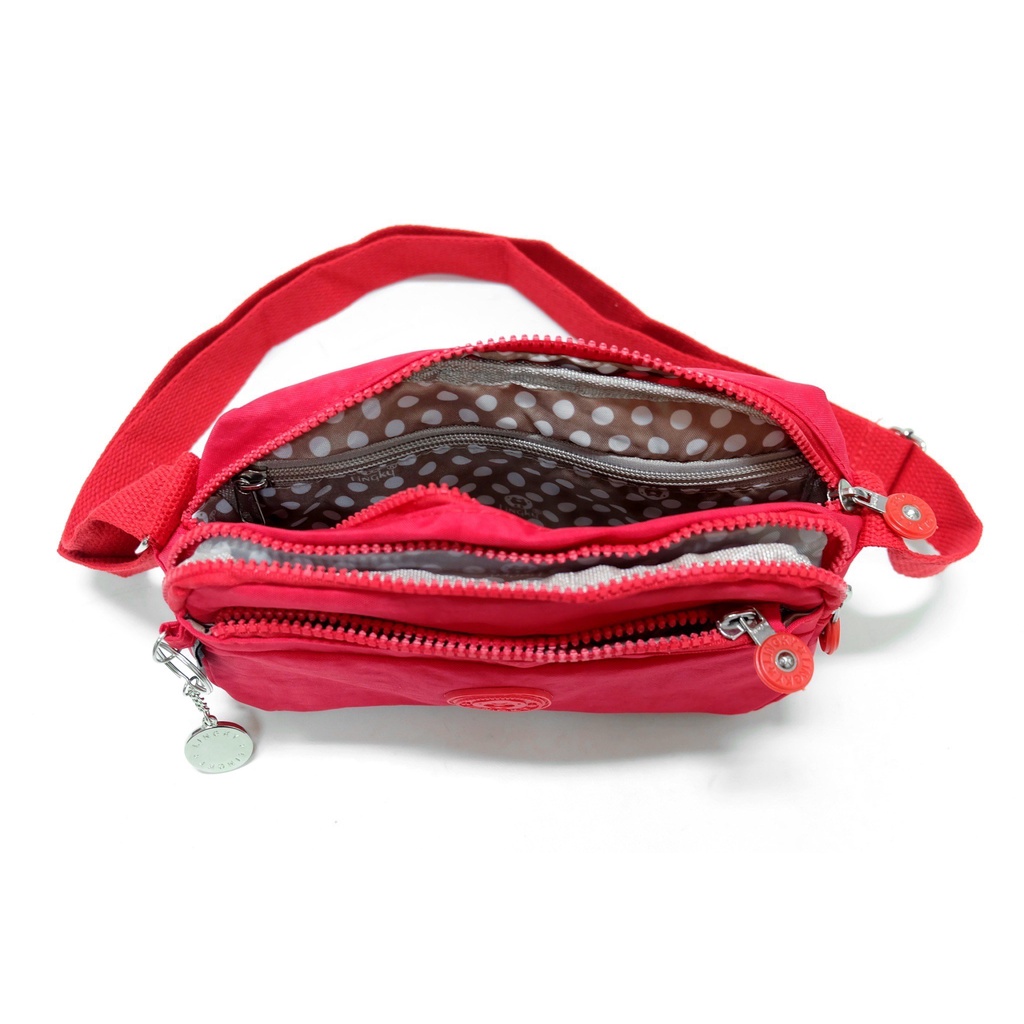 LK กระเป๋าสะพายข้าง ผ้าร่มขนาด 8 นิ้ว มีทั้งหมด 4 ซิป กระเป๋าสไตล์คิปลิ้งค์ ทรงสปอร์ต มีหลายสี ( LK-531) - รูปที่ 7