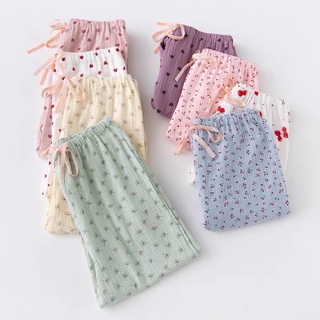 Homely.Homewear กางเกงขา5ส่วน ผ้าdouble gauze cotton ผ้านุ่มใส่สบาย มีแต่ลายน่ารักๆน้าาา