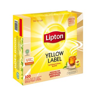 ลิปตัน ชาผงชนิดซองฉลากสีเหลือง 2 กรัม x 100 ซอง Lipton tea with sachet, yellow label, 2 grams x 100 sachets