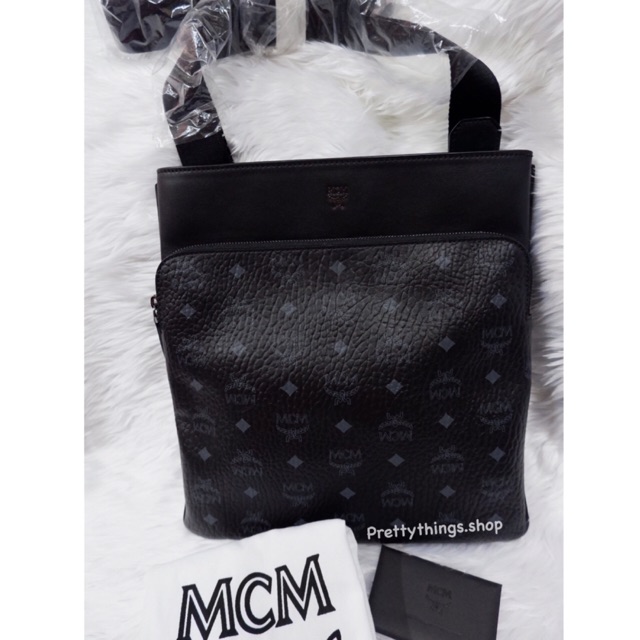 แท้💯% MCM Crossbody ผู้ชาย ลายOriginal สีดำ