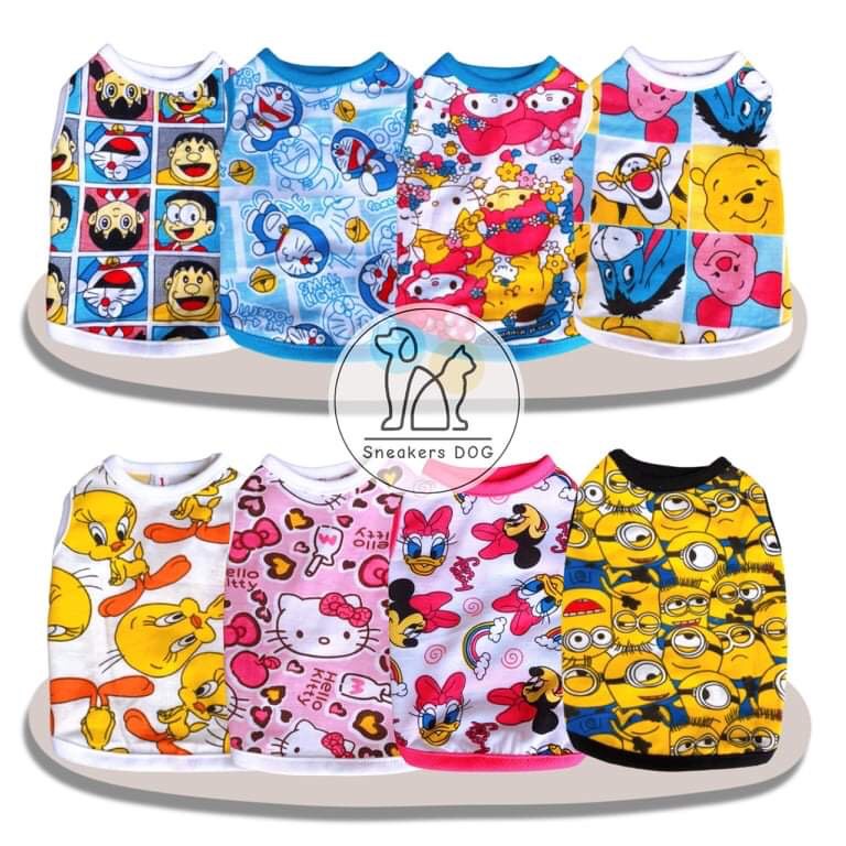 เสื้อสำหรับสัตว์เลี้ยง เสื้อน้องหมาน้องแมว ลายการ์ตูนน่ารัก