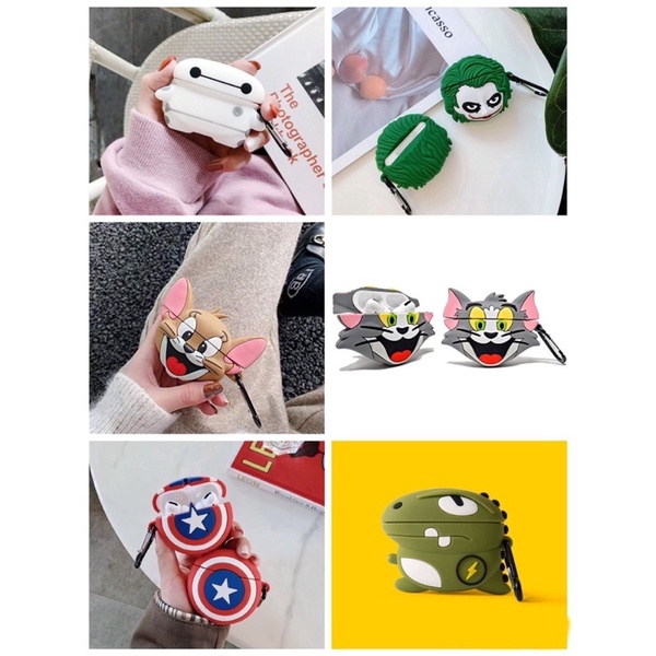 การ์ตูน Ins AirPod Earpod Apple Silicone i10 i12 i9s tws Airpods เคสป้องกัน