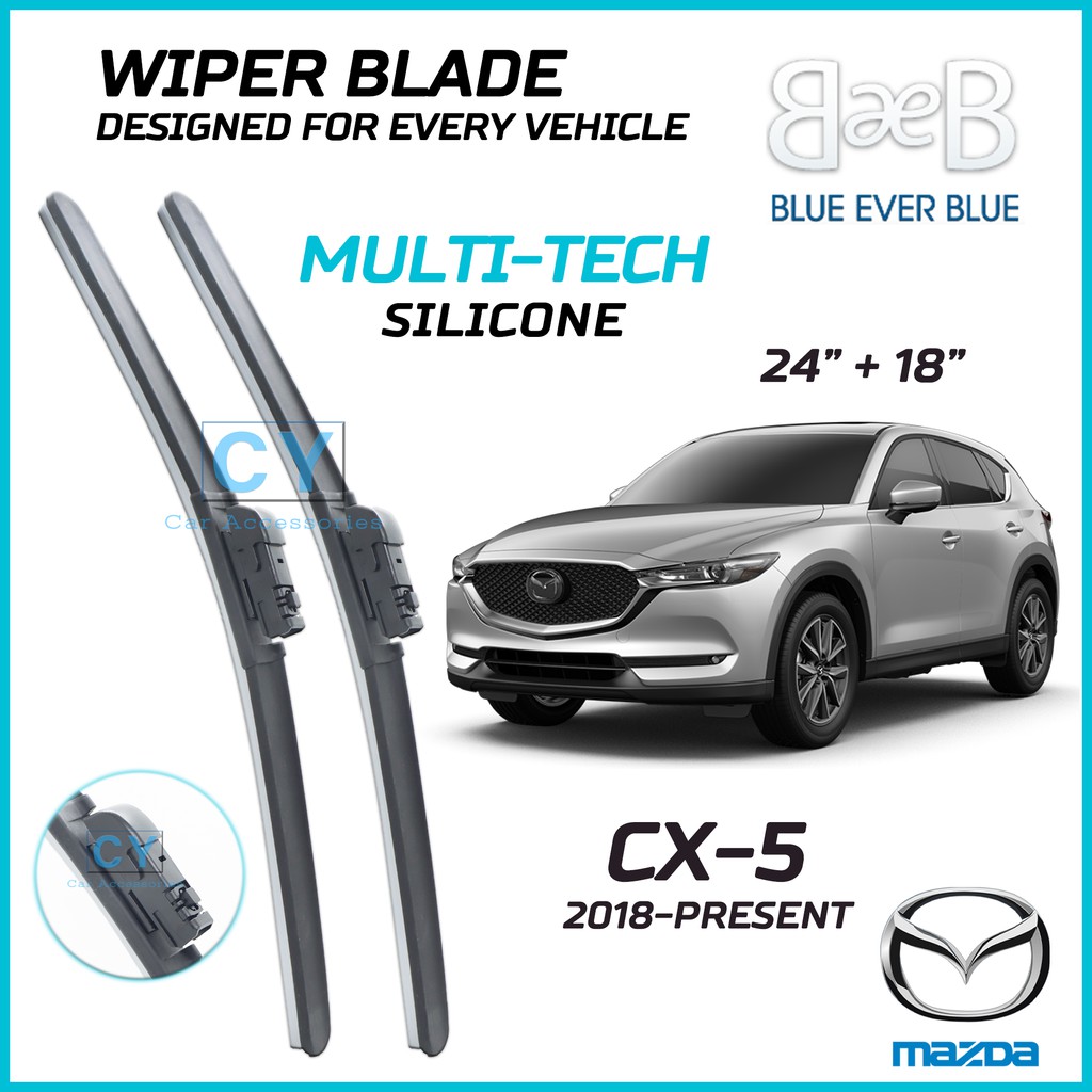 ที่ปัดน้ําฝนรถยนต์ MAZDA CX-5 2018 - ปัจจุบัน BEB Multi-Tech SILICONE ใบปัดน้ําฝนชุด (24"+18") OEM W