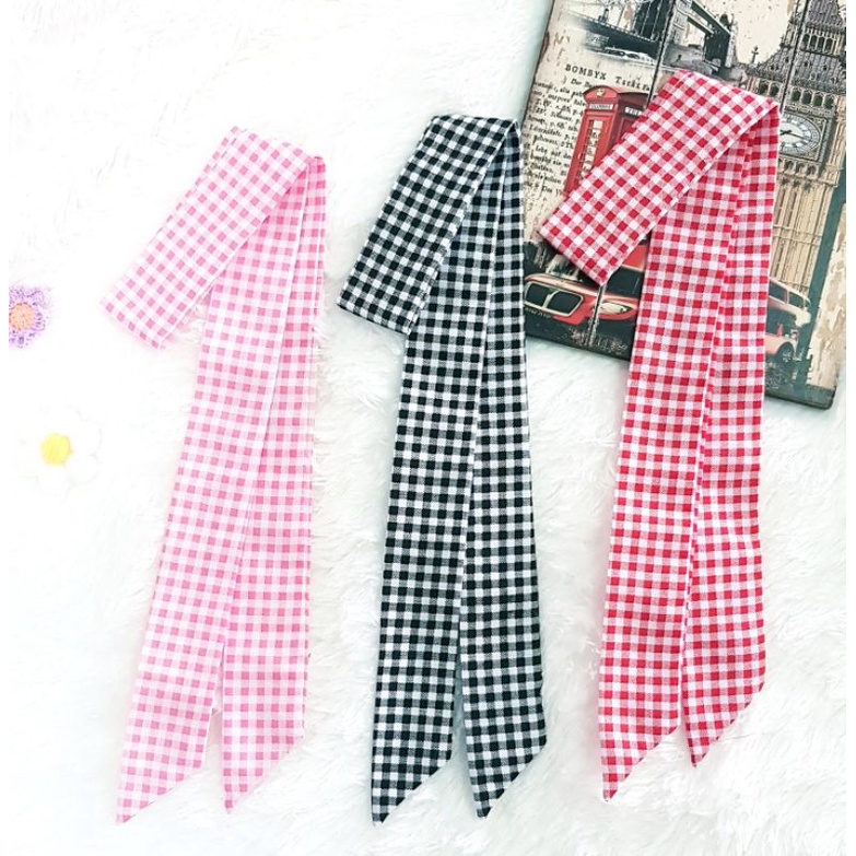 ผ้าพันหูกระเป๋า ผ้าคอตตอน ลายสก็อต ราคาส่ง