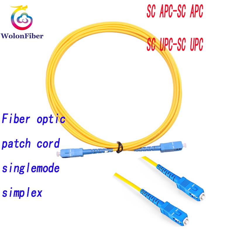 Wolon Fiber 10PCS SC/UPC/APC-SC/UPC/APC-SM 3.0mm Fiber Optic Jumper Cable Single Mode Patch Cord 1M 
