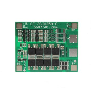 25 a 12v 3s ลิเมอร์ li - ion lithium 18650 แผ่นบอร์ดโมดูลชาร์จแบตเตอรี่ pcb