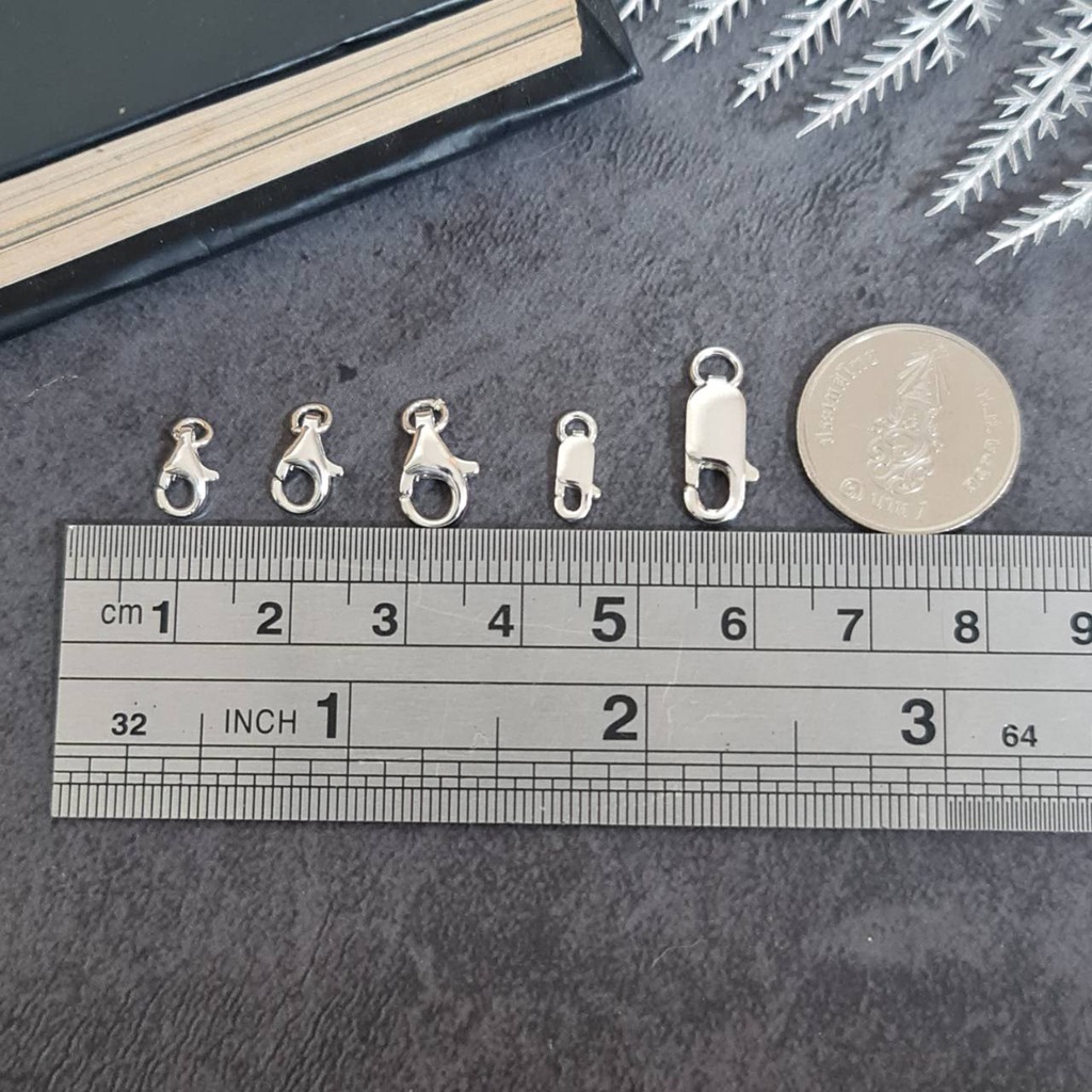 MT ตะขอเงินแท้ ตะขอ สปริงก้ามปู อะไหล่ ประดับเงินแท้ Solid 925 Sterling Silver (sf03) MT Jewelry มณีธารา