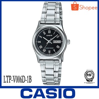 Casio Standard นาฬิกาข้อมือผู้หญิง สายสแตนเลส รุ่น LTP-V006D-1B