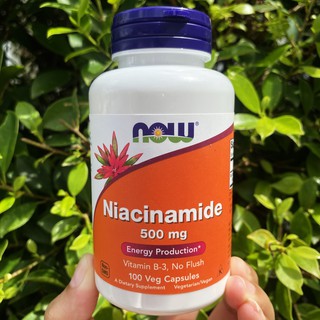 ไนอาซินาไมด์ วิตามินบี 3 Niacinamide 500 mg 100 Veg Capsules (Now Foods®)