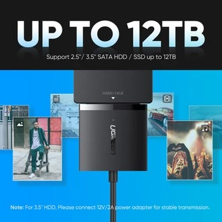 UGREEN อะแดปเตอร์ แปลง USB 3.0 เป็น SATA สีดำ 1 ชิ้น