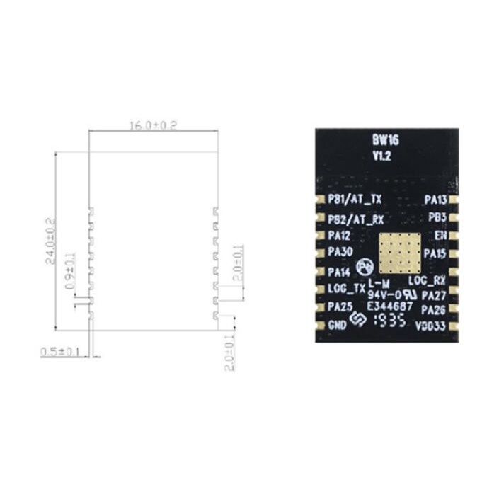 Rtl8720dn BW16 BW16-Kit โมดูล Dual-band โมดูล IIC I2C/SPI/UART/PWM อินเทอร์เฟซ