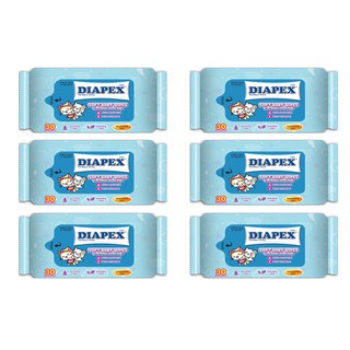 DIAPEX Wet Tissue ทิชชู่เปียก 30 แผ่น 6 แพ็ค