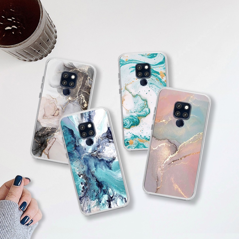 สีสันเรียบง่าย เคส Huawei Mate 20 เคสโทรศัพท์เคสกันกระแทกซิลิโคนใสนุ่มเต็มกล้องปก 301-1