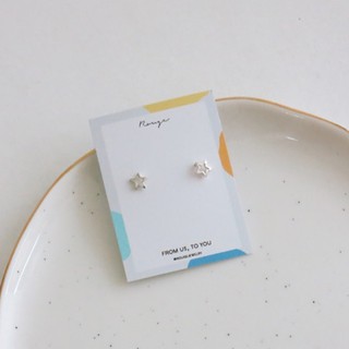 [พร้อมส่ง] ต่างหู Mini hollow star stud เงินแท้ ไม่แพ้ไม่คัน (ห่อของขวัญฟรี)