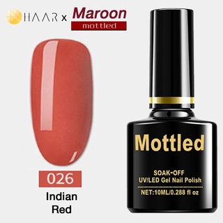 ยาทาเล็บ เจล Gel Nail Polish HAAR x Mottled Maroon Tone โทน มารูน สี ส้ม อินเดียน แดง Indian Red Orange จัดจำหน่ายโดย