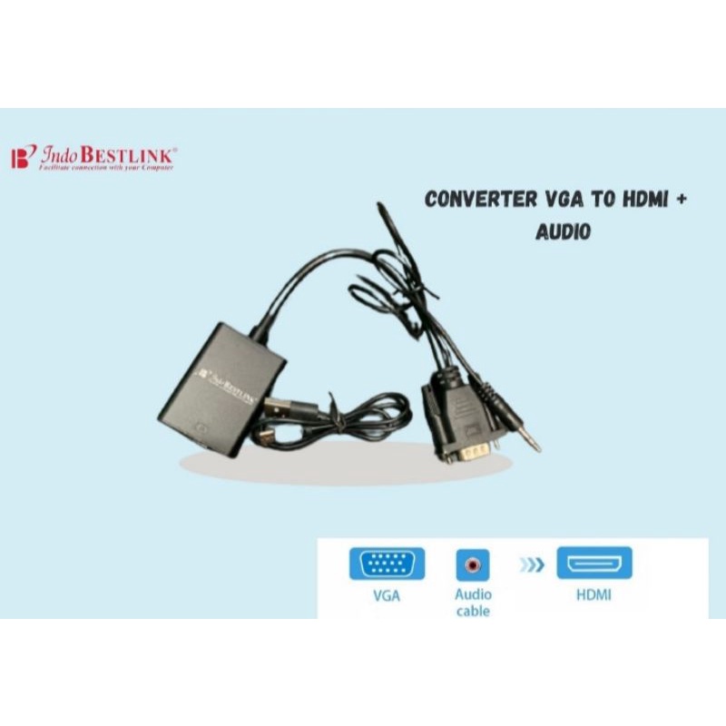 HIJAU ตัวแปลงเสียง VGA เป็น HDMI / ตัวแปลง VGA เป็น HDMI ตัวแปลง green mica / ตัวแปลง VGA เป็น hdmi 