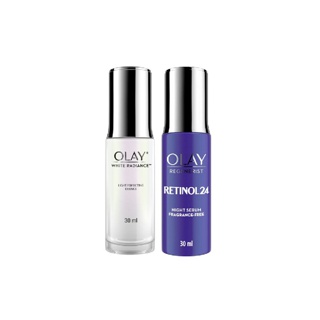 OLAY โอเลย์ 24x7 Serum Set – White Radiance Essence เซรั่ม Day 30ml + Retinol24 เซรั่ม Night 30ml