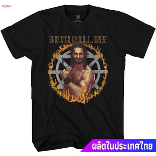 แขนสั้นcrew neck มวยปล้ำอาชีพ มวย มวยปล้ำลีก อเมริกา WWE Superstar Seth Rollins Shirt - Monday Night Messiah - Wor