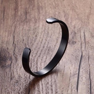 กำไลข้อมือเงินเกลี้ยงขัดเงาสีดำ Bracelet-s41-silverBlack