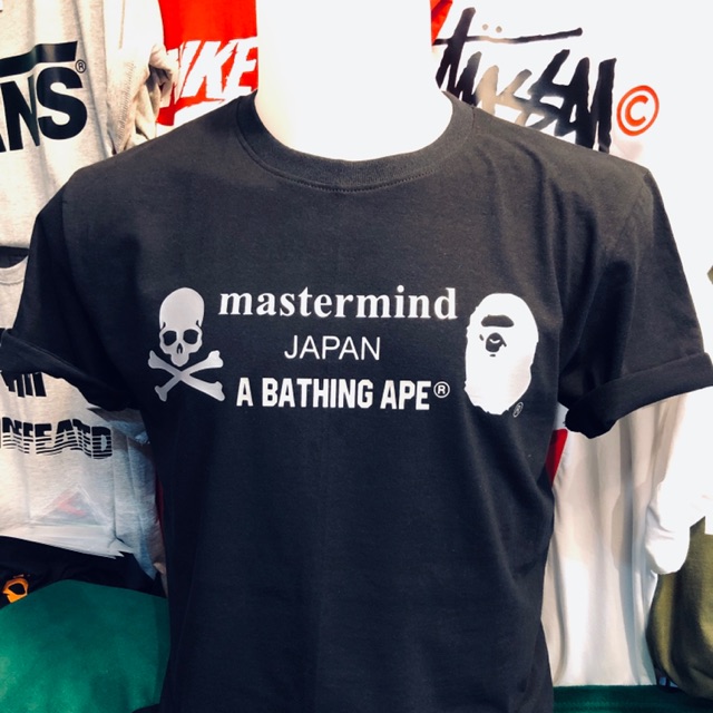 เสื้อยืด mastermind japan-Aape T-Shirt 💯%Cotton No.30 ไร้รอยต่อตะเข็บข้าง Unisex’s