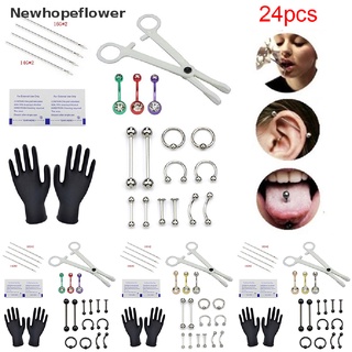 (Nfph) เครื่องมือเจาะร่างกาย จมูก หู 24 ชิ้น