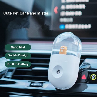 ใหม่ เครื่องเพิ่มความชื้นในรถยนต์ Car Air Outlet Cartoon Silent Water Replenishment Meter Nano Spray Humidifier