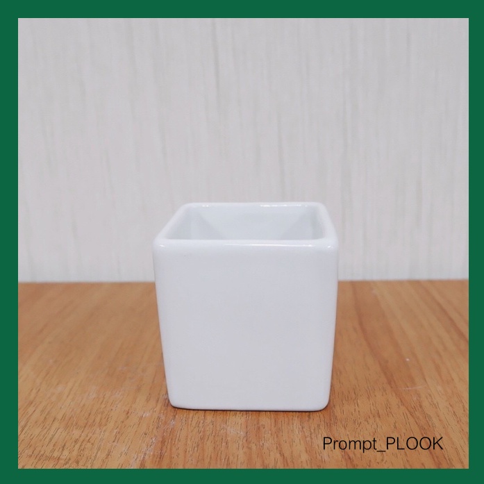 กระถางเซรามิก สีขาว สีดำ สไตล์มินิมอล  เคลือบมัน ทรงสี่เหลี่ยมเล็ก - รูปที่ 6