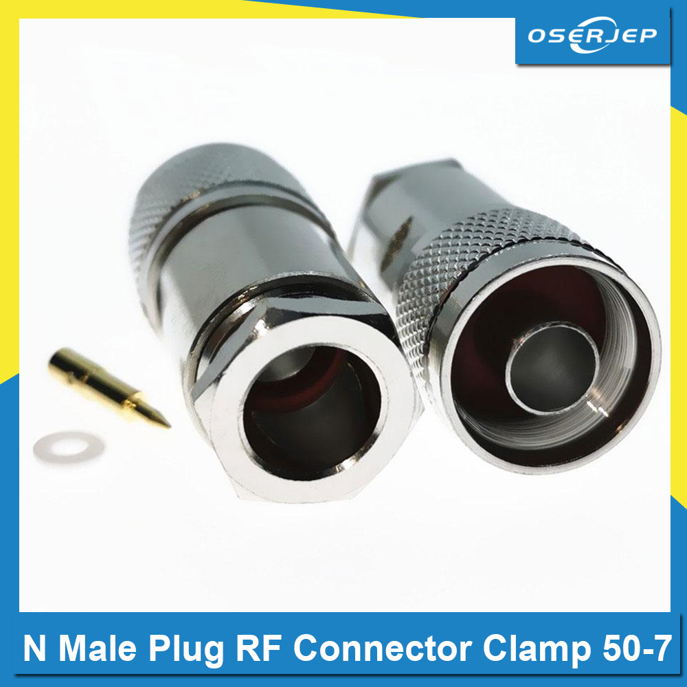 1PC N ปลั๊กชาย RF Coaxial Connector Clamp RG8 LMR400 RG213 RG165 RG393 สาย