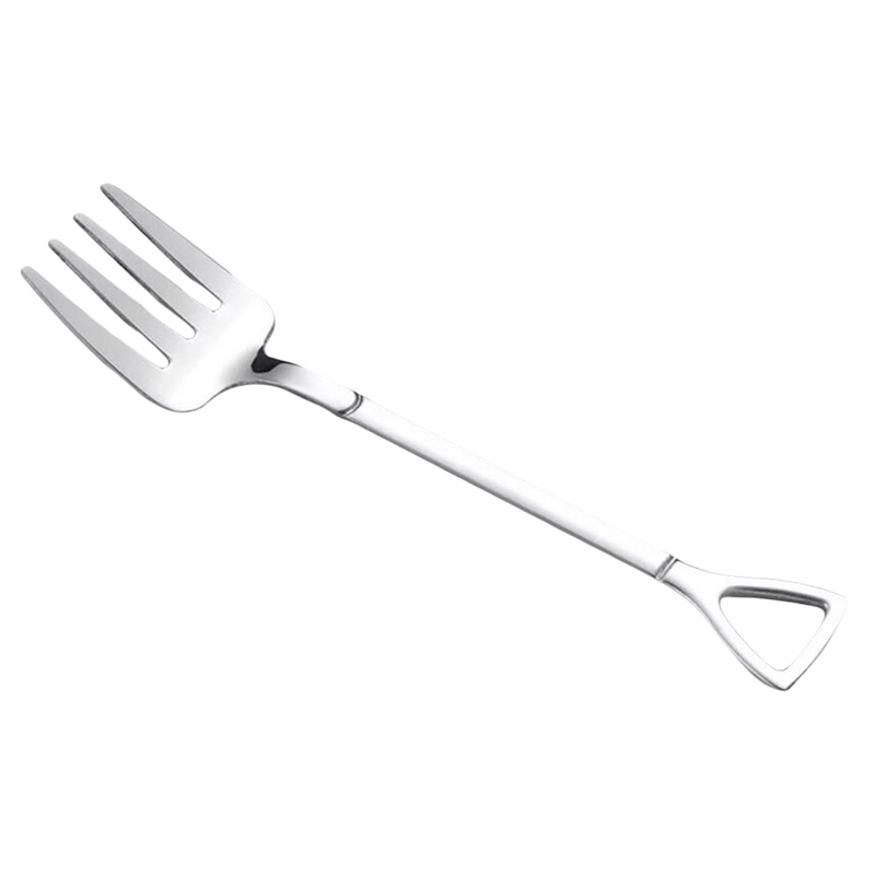 Stainless Steel Shovel Shaped Spoon Fork Tableware Long Handle Coffee Spoon Teaspoon Stirring