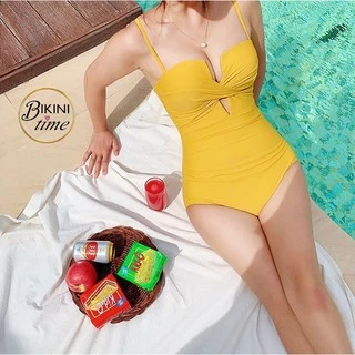 🏖BikiniTime (M-XL) SB101 มี12สี บิกินี่ ชุดว่ายน้ำสายเดี่ยววันพีซ บราดันทรง ชุดเที่ยวทะเล ชุดว่ายน้ำผู้หญิง