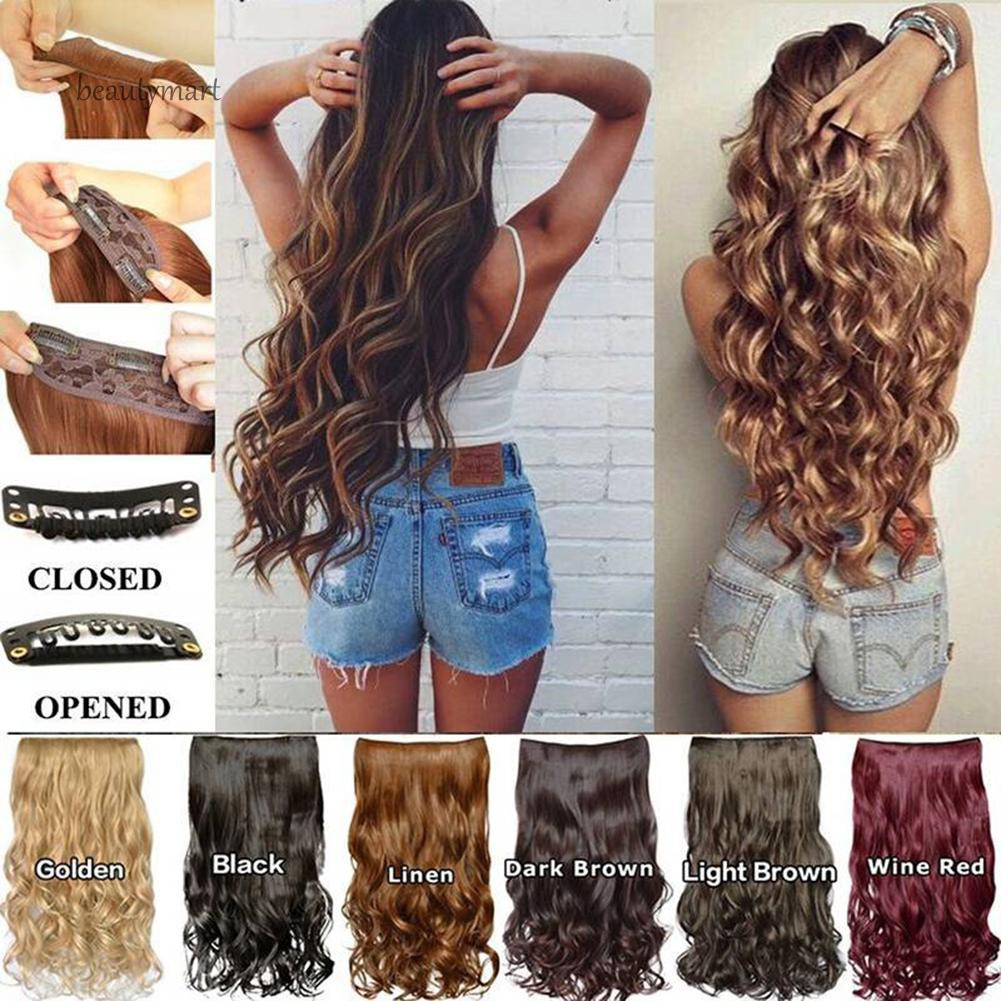 Bm Natural 5 Clips On Synthetic Fiber Hairpiece Hair Extension
